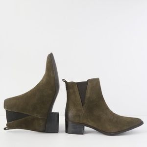Brand New Rebels Leather army green Booties